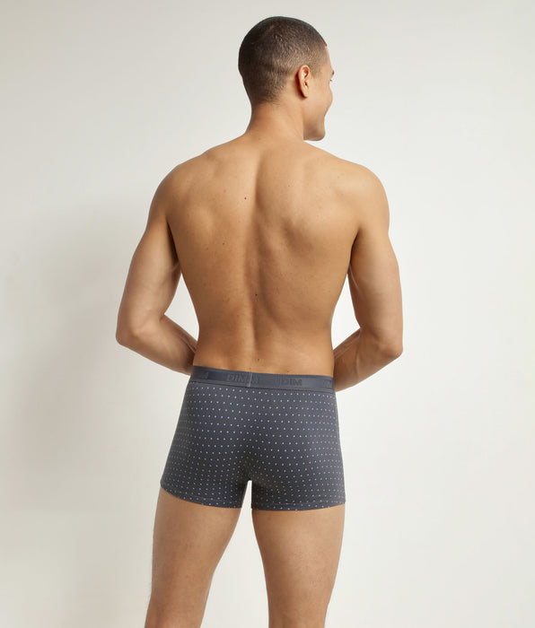 DIM Graue Boxershorts mit lavendelfarbenen Punkten - DIM Fancy