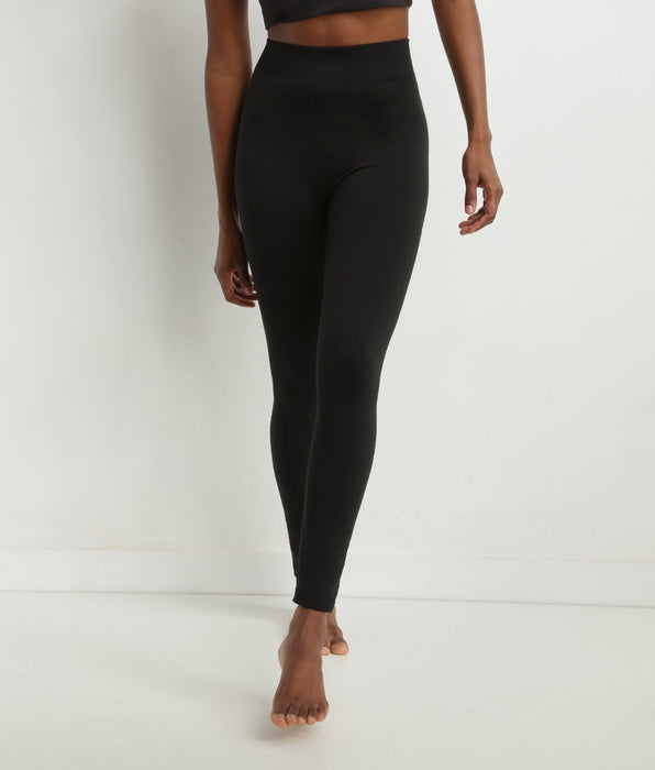 DIM Schwarze Thermo-Leggings für Damen mit Fleece-Innenseite Dim Relax & Go