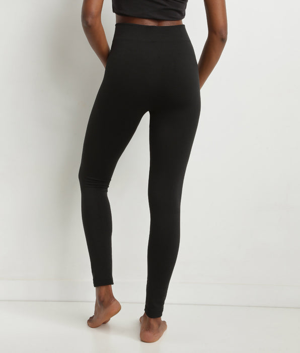 DIM Schwarze Thermo-Leggings für Damen mit Fleece-Innenseite Dim Relax & Go