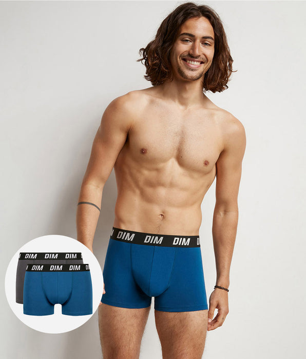 DIM 2er-Pack blau/graue Boxershorts mit Wärmeregulierung - Regul'Activ