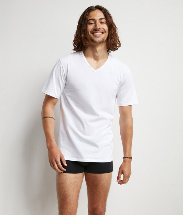 DIM 2er-Pack weiße T-Shirts mit V-Ausschnitt und Wärmeregulierung - Regul'Activ