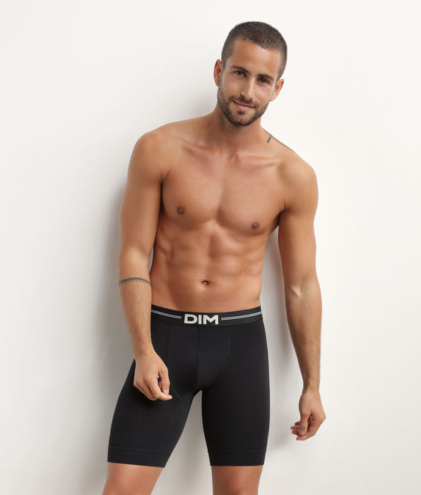 DIM Schwarze lange Boxershorts aus Mikrofaser - Icons Essentiel