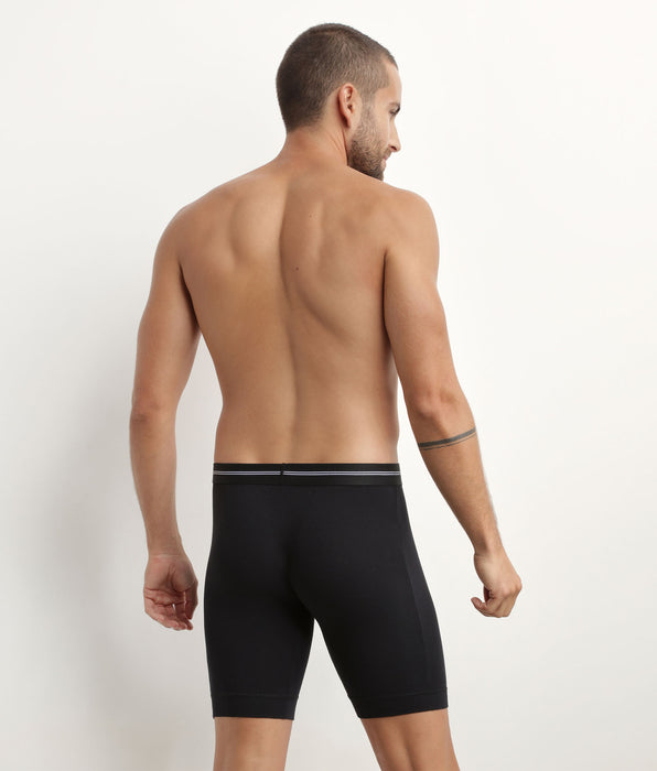 DIM Schwarze lange Boxershorts aus Mikrofaser - Icons Essentiel