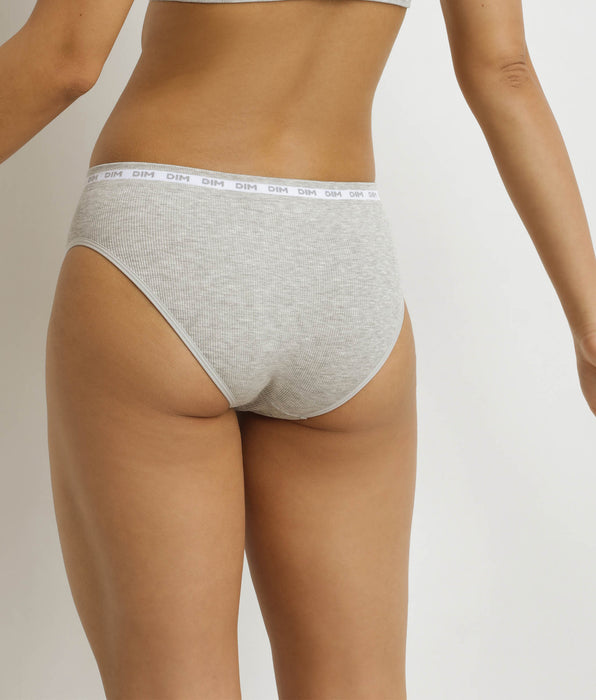 DIM Gerippter Slip für Frauen Grau meliert Dim Icons