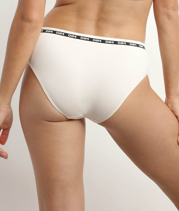 DIM Hellbeiger Slip aus gerippter Mikrofaser - Icons Seamless