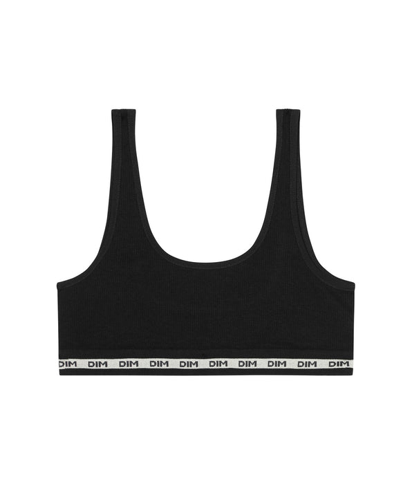 DIM Schwarzes Mädchen-Bustier aus weichem Rippstrick - Icons