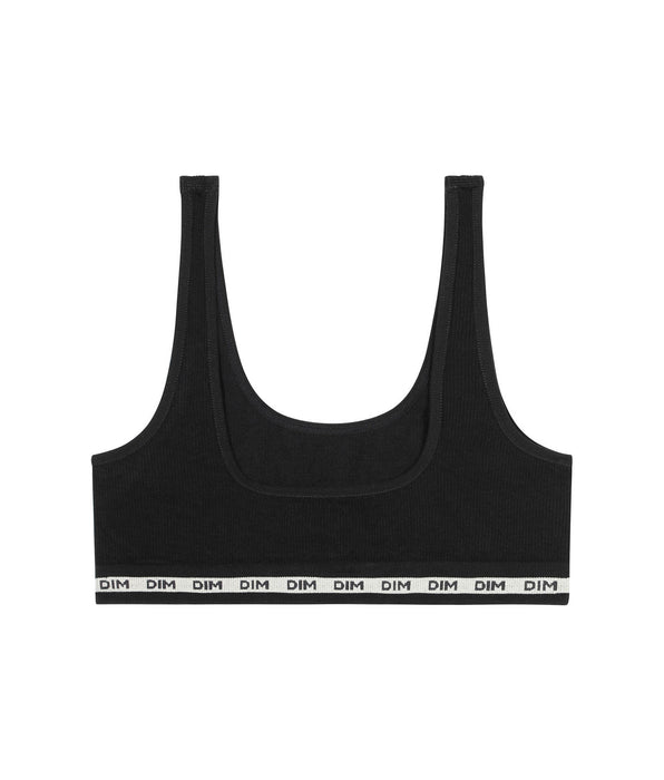 DIM Schwarzes Mädchen-Bustier aus weichem Rippstrick - Icons