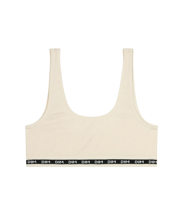 DIM Hellbeiges Mädchen-Bustier aus weichem Rippstrick - Icons