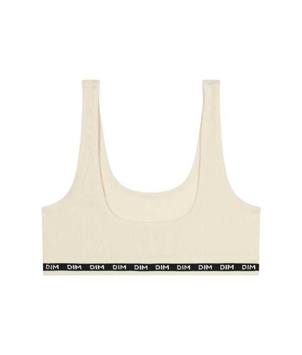 DIM Hellbeiges Mädchen-Bustier aus weichem Rippstrick - Icons