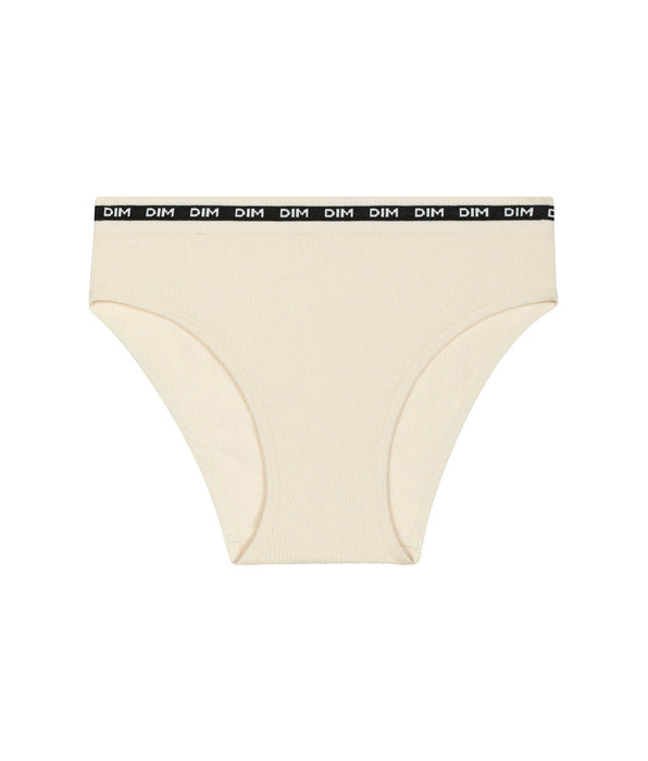 DIM Hellbeiger Mädchenslip aus weichem Rippstrick - Icons