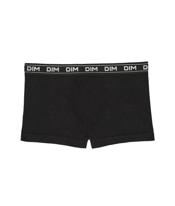 DIM Schwarze Jungen-Boxershorts aus weichem Rippstrick - Icons