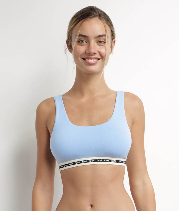 DIM Azurblauer Bustier aus Mikrofaser - Icons Essentiel