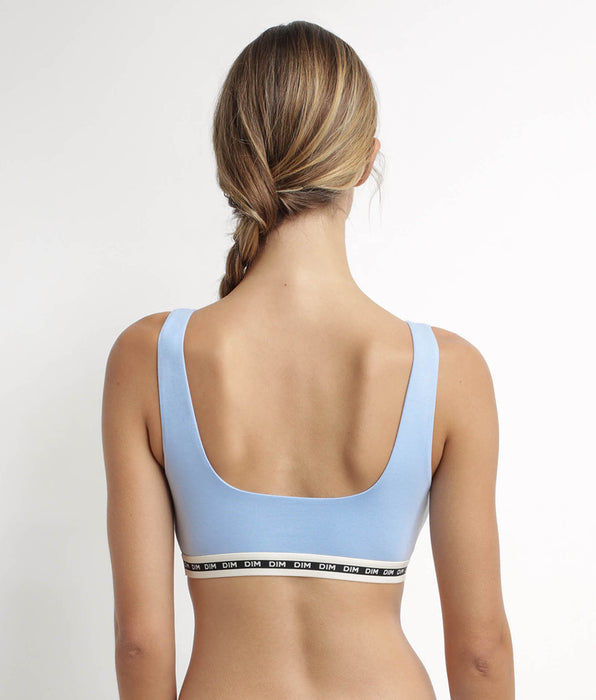 DIM Azurblauer Bustier aus Mikrofaser - Icons Essentiel