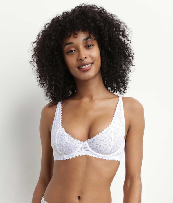 DIM Weißer Bügel-BH aus floraler Spitze - Daily Dentelle
