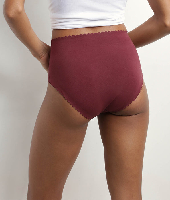 DIM 2er-Pack Taillen-Slips aus Stretch-Baumwolle rosa/rubinrot - Body Touch Easy