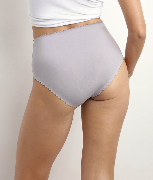 DIM 2er-Pack Taillen-Slips aus Stretch-Baumwolle weiß/grau - Body Touch Easy