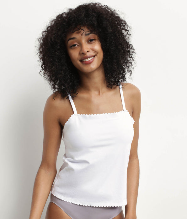 DIM Weißes Top aus Stretch-Baumwolle - Body Touch Easy