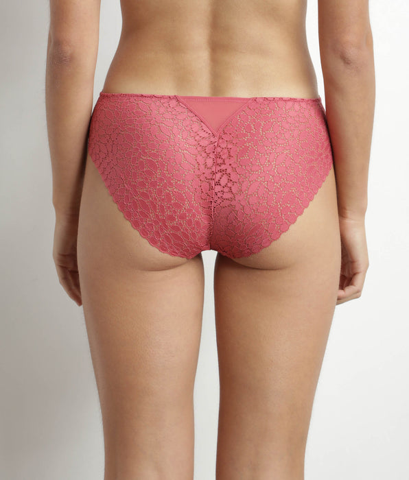DIM Rosa Slip aus floraler Spitze Satin –  Daily Dentelle