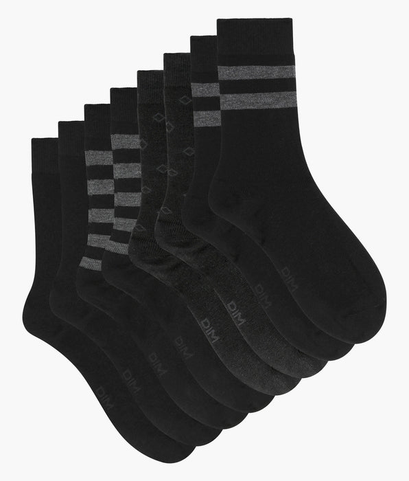 DIM 4er-Pack schwarze gestreifte Herrensocken - EcoDIM