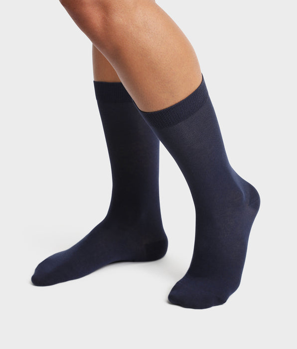 DIM 2er-Pack marineblaue Herrensocken aus Bio-Baumwolle - DIM Good