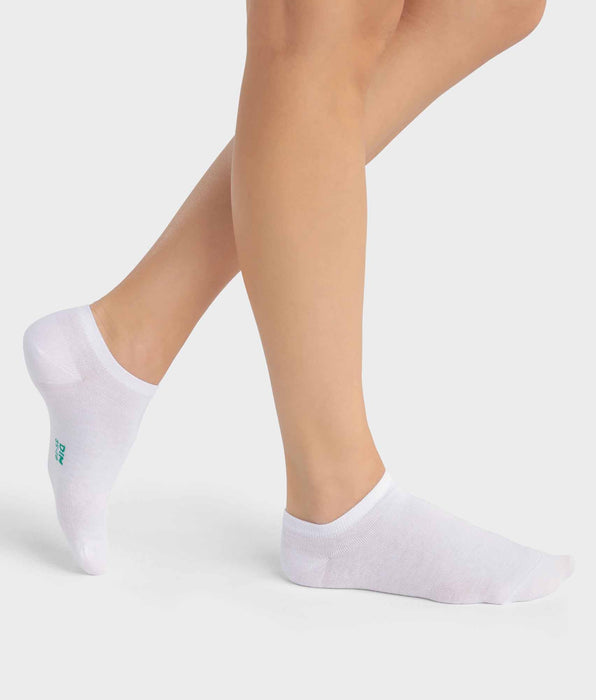 DIM 2er-Pack kurze weiße Damensocken aus Bio-Baumwolle - DIM Good