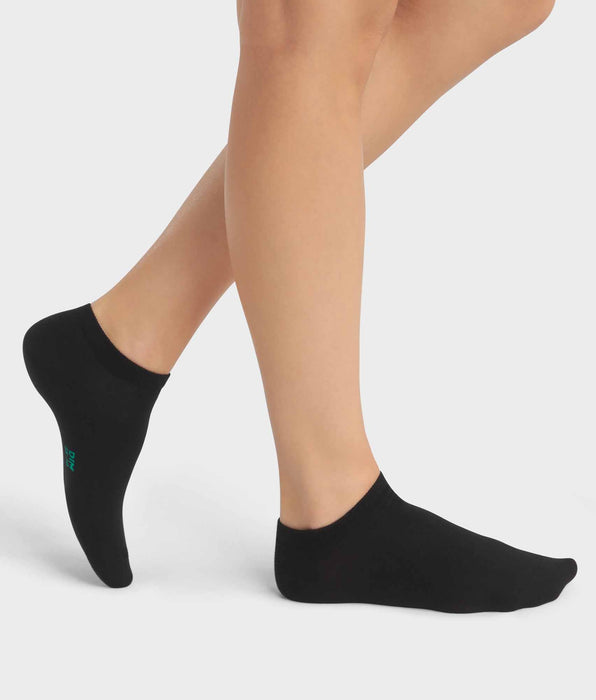 DIM 2er-Pack kurze schwarze Damensocken aus Bio-Baumwolle - DIM Good