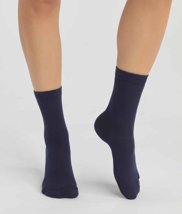 DIM 2er-Pack marineblaue Damensocken aus Bio-Baumwolle - DIM Good