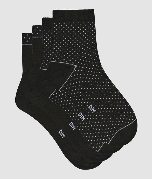 DIM 2er-Pack schwarze gepunktete Damensocken aus Bio-Baumwolle - DIM Good