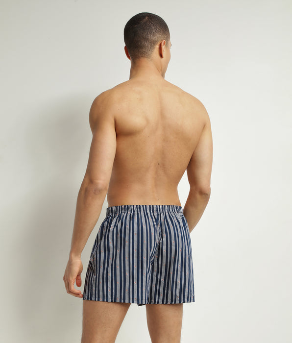 DIM 2er-Pack Boxershorts Herren Indigo gestreift aus Bio-Baumwolle Dim Good