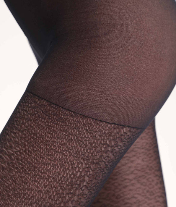 DIM Schwarze Strumpfhose mit Leopardenmuster Dim Style
