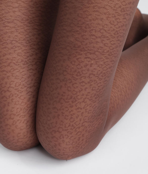 DIM Braune semi-transparente Strumpfhose mit Leopardenmuster - DIM Style