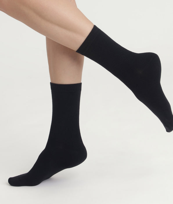 DIM 2-Paar-Set Damen-Socken Schwarz Thermo Fleece