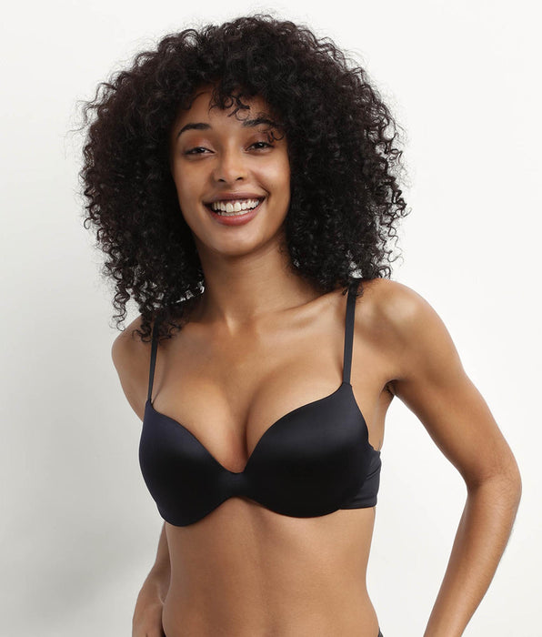 DIM Schwarzer Push-up-BH aus Mikrofaser - Comfort Collection
