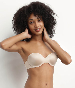 Nudefarbener Bandeau-BH aus Mikrofaser - Comfort Collection