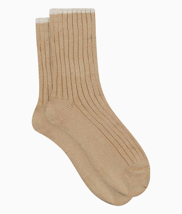 DIM Damensocken aus schlichtem Rippstrick Beige Vanilla Dim Bamboo