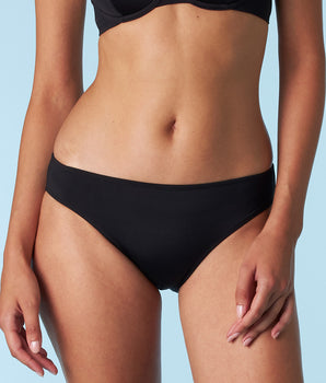 Schwarzer Bikini-Midi-Slip Essential Micro aus Mikrofaser