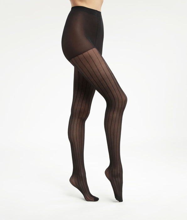 DIM Transparente Damenstrumpfhose mit linearen Mustern Black Dim Style