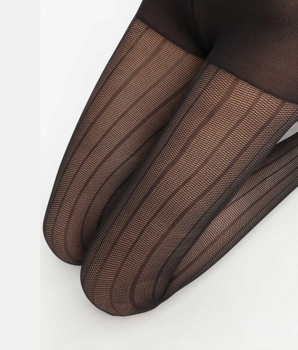 DIM Transparente Damenstrumpfhose mit linearen Mustern Black Dim Style