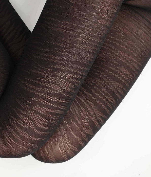 DIM Schwarze transparente Damenstrumpfhose mit Zebramuster Dim Style