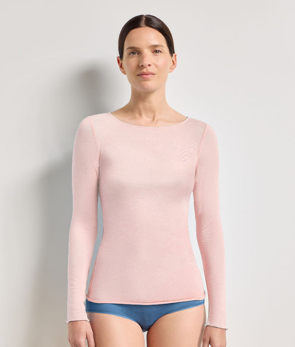 DIM Thermal Light T-Shirt mit Rundhalsausschnitt in zartem Rosa
