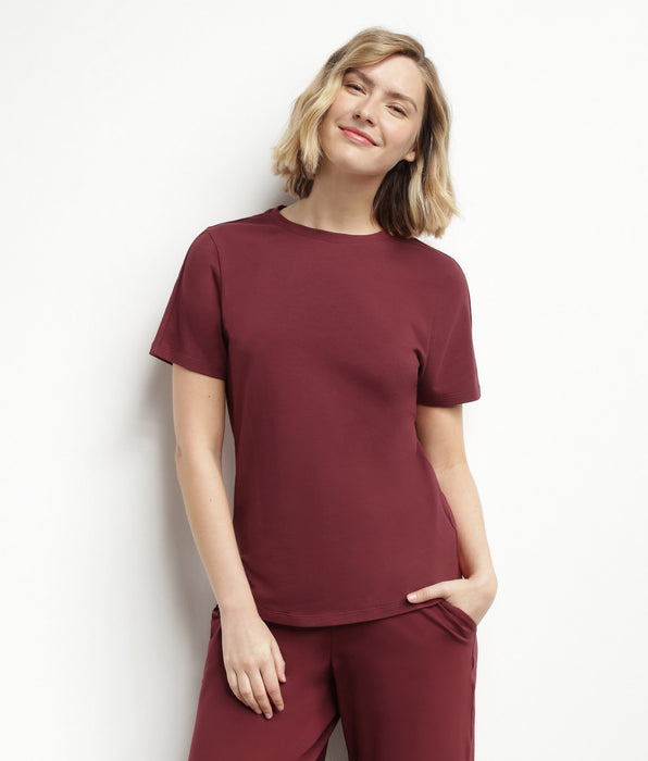 DIM Thermoregulierendes Sport-T-Shirt für Damen aus Bordeaux-Dim-Move-Jersey