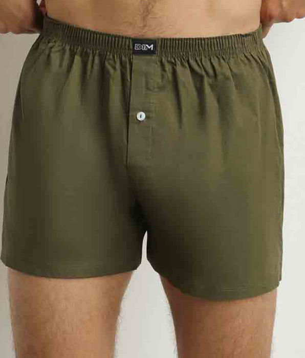 DIM 2er-Pack Boxershorts für Männer Beige gestreift Grün Baumwolle Stretch