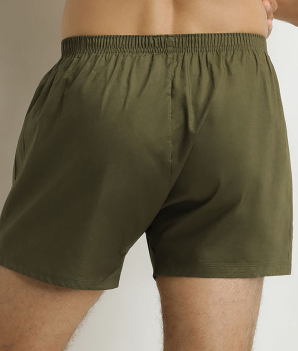 DIM 2er-Pack Boxershorts für Männer Beige gestreift Grün Baumwolle Stretch