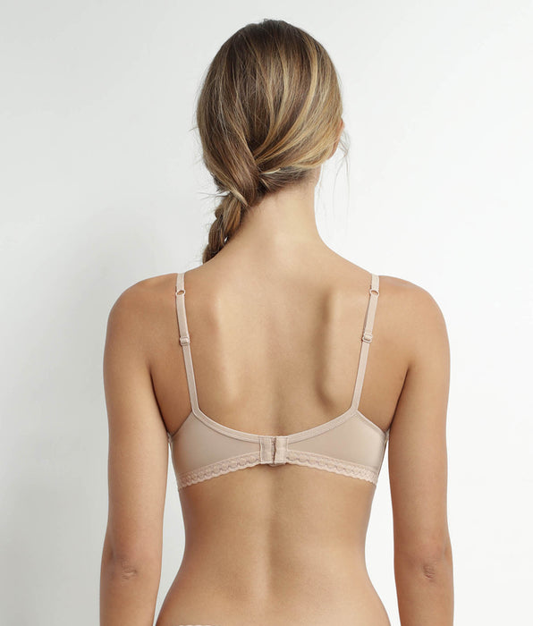DIM Hautfarbener Padded Triangel-BH ohne Bügel – Daily Micro