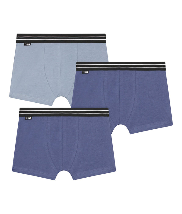 DIM 3er-Pack blaue/beige/rosa Boxershorts aus Stretch-Baumwolle – Les Pockets EcoDIM