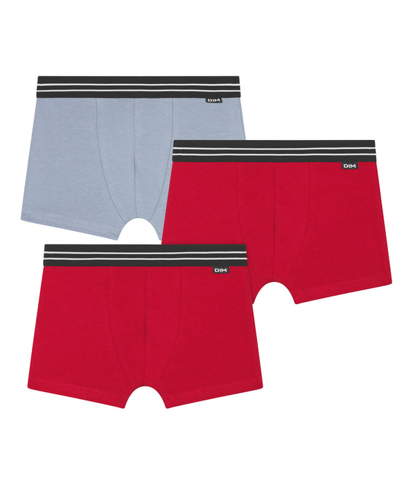 DIM 3er-Pack blaue Boxershorts für Jungen aus Baumwolle mit Stretch – EcoDIM