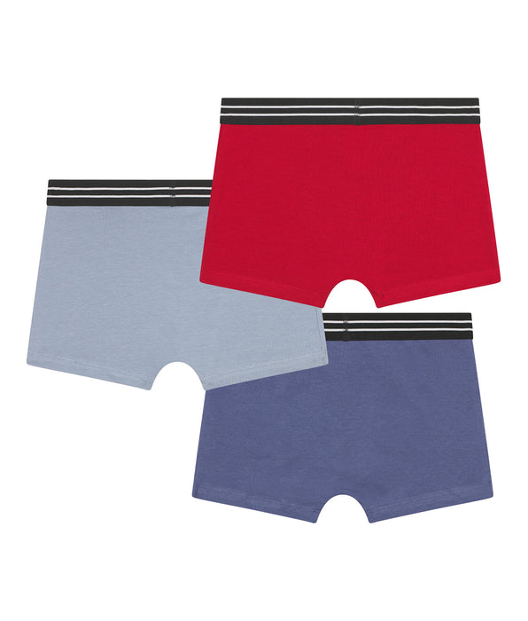 DIM 3er-Pack rote/blaue Boxershorts für Jungen aus Baumwolle mit Stretch – EcoDIM