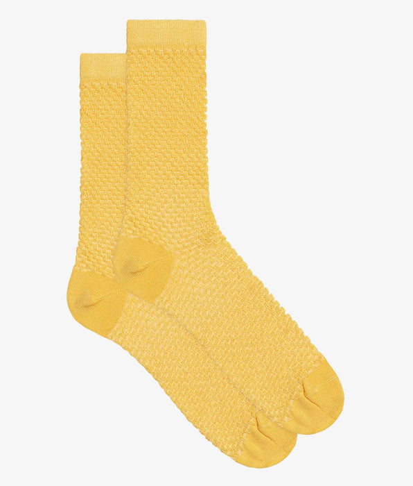 DIM Zitronenfarbene Damensocken aus Viskose mit Waffeloptik - Dim Style