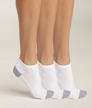 3er-Pack weiße/graue Socken aus Baumwolle – EcoDIM Sport