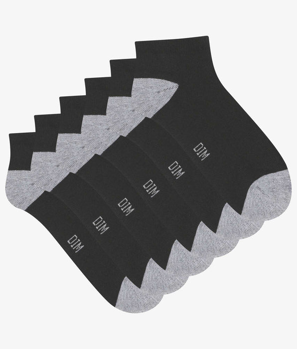 DIM 3er–Pack schwarze/graue Socken aus Baumwolle – EcoDIM Sport